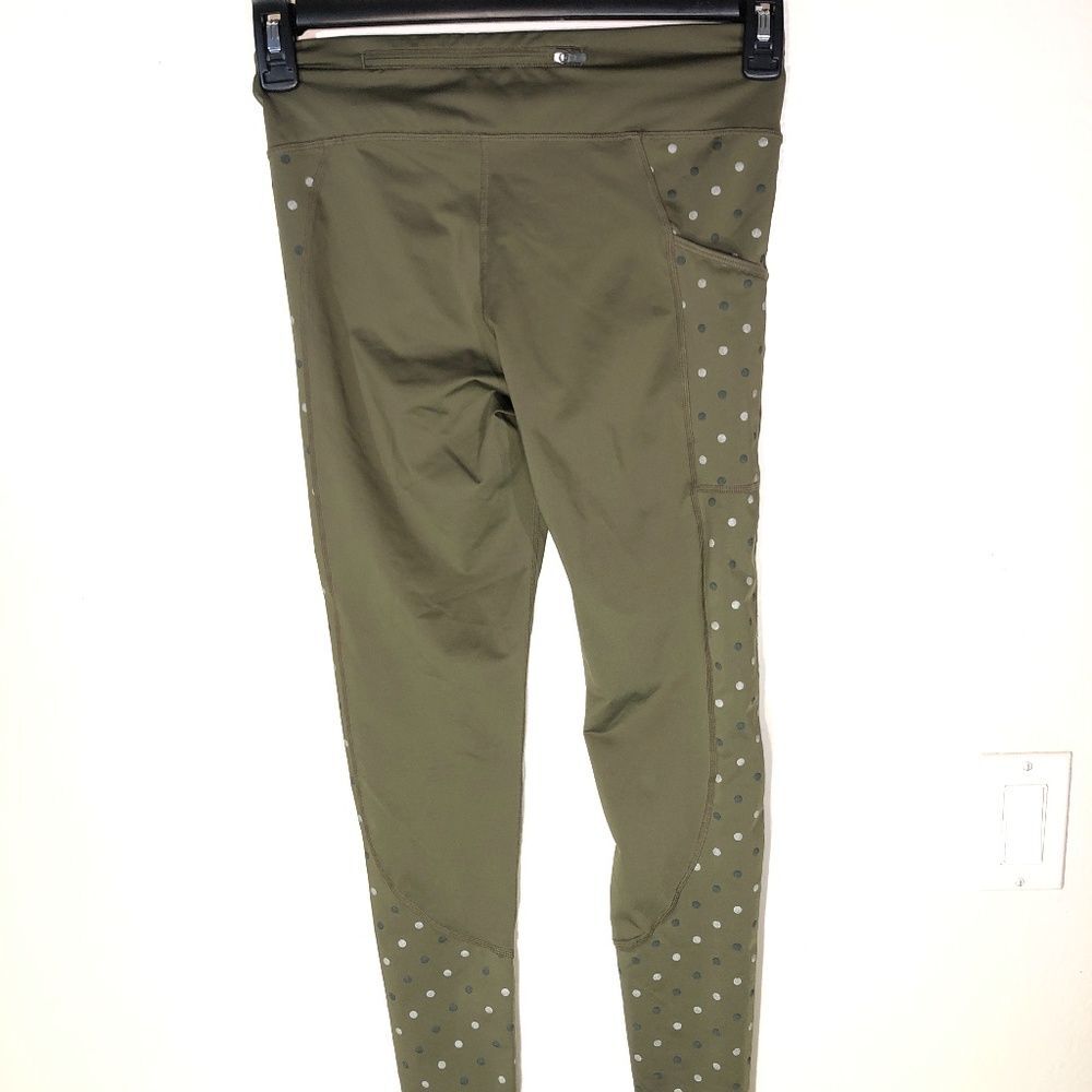 Nike Racer Flash Running Tights Leggings Green Polka Dot - Small